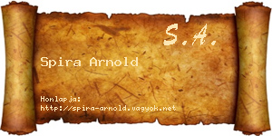 Spira Arnold névjegykártya